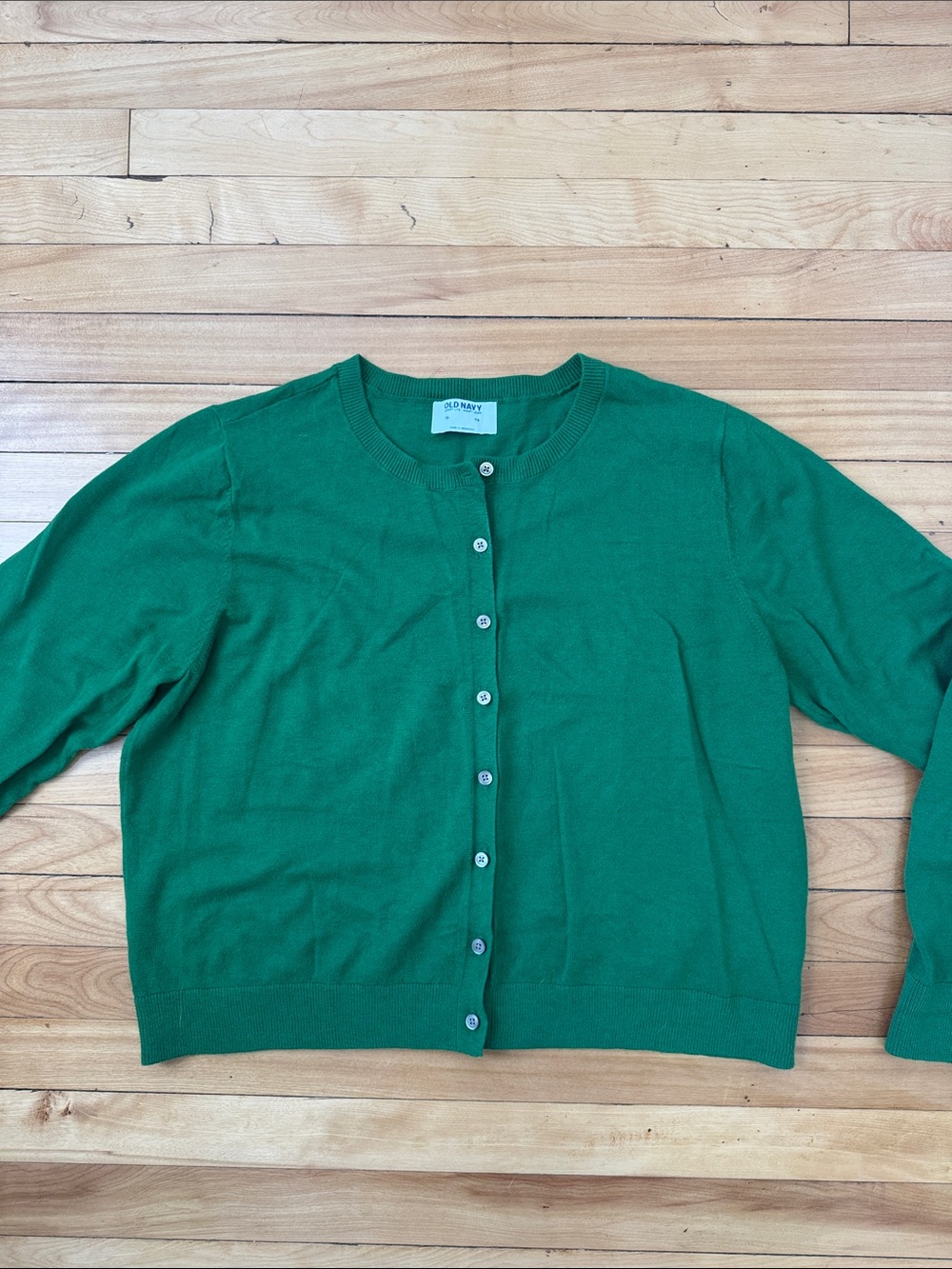 Green Women's Cardigan Sweater - Picture 2 of 5